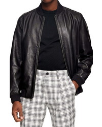 Topman Leather Bomber Jacket