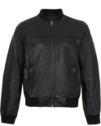 Topman Leather Bomber Jacket