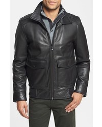 Vince Camuto Leather Bomber Jacket