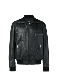Cavalli Class Leather Bomber Jacket