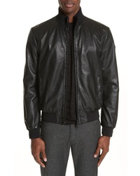 Emporio Armani Leather Bomber Jacket