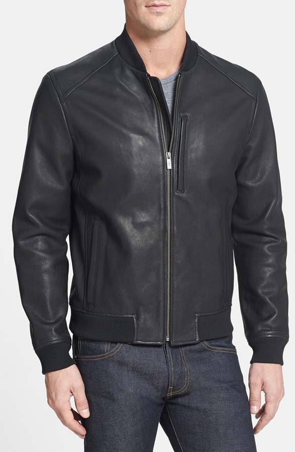 Cole Haan Leather Bomber Jacket, $695 | Nordstrom | Lookastic