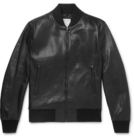 Sandro Leather Bomber Jacket, $837 | MR PORTER | Lookastic