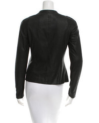 Vince Leather Collarless Jacket