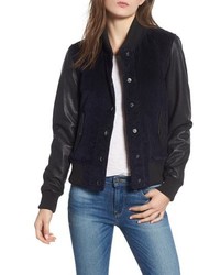 Hudson Jeans Leather Corduroy Varsity Jacket