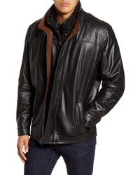 Remy Leather Leather Jacket With Removable Inset Bib