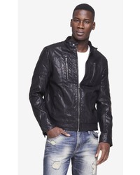Express Leather Perforated Biker Jacket