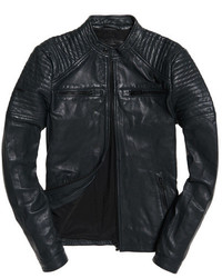 Superdry Leather Quilt Racer Jacket