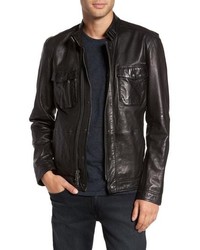 John Varvatos Star USA Leather Zip Front Jacket
