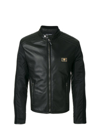 Dolce & Gabbana Logo Plaque Leather Jacket