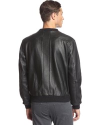 Lot 78 Lot78 Zip Front Leather Bomber