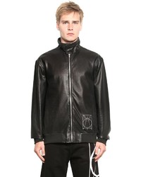 McQ by Alexander McQueen Perforated Nappa Leather Bomber Jacket