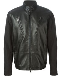 Michael Kors Michl Kors Contrasting Sleeve Biker Jacket