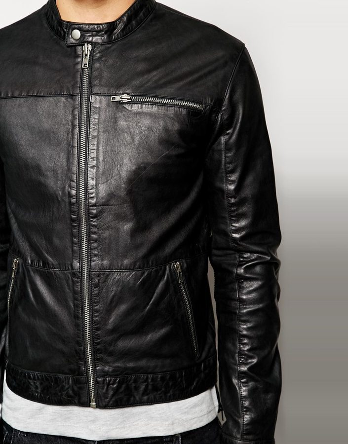 Minimum Clothing Minimum Biker Jacket In Leather, $453 | Asos | Lookastic