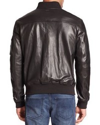 Hugo Boss Mirek Leather Bomber Jacket