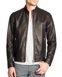 Theory Morveck Leather Bomber Jacket