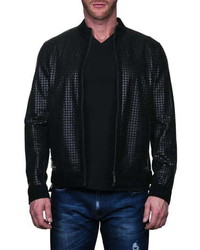 Maceoo Mosaic Leather Bomber Jacket