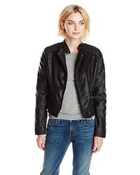 New Look Sherpa Lined Faux Leather Zip Front Moto Jacket