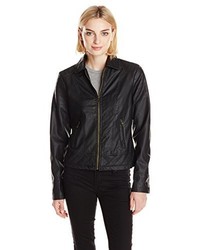 New Look Zip Front Washable Faux Leather Jacket With Collar