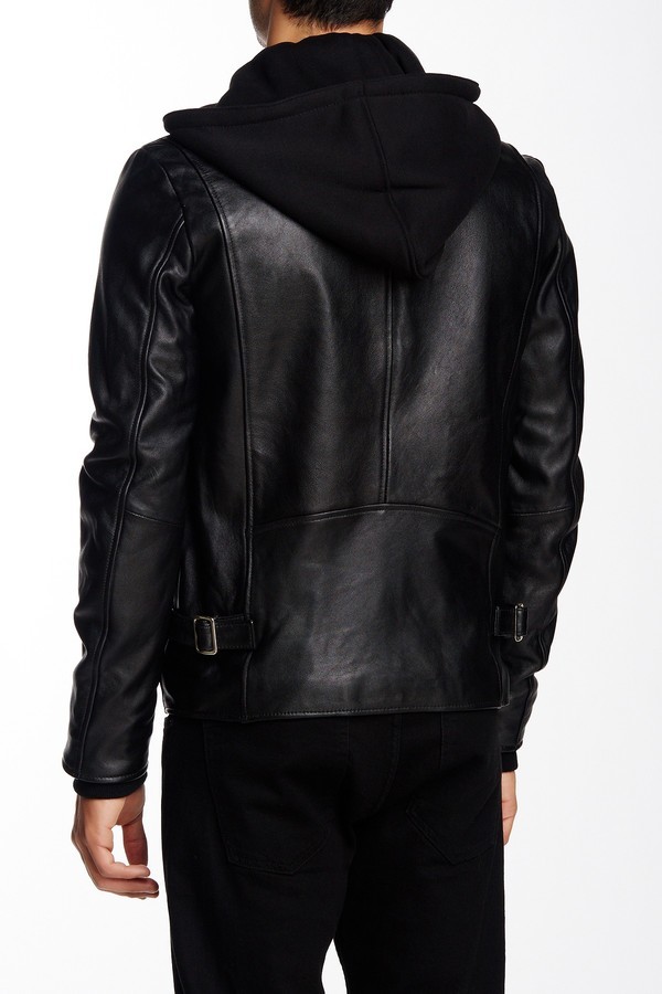 7 Diamonds Norton Hooded Genuine Leather Jacket, $149 | Nordstrom Rack ...