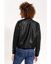 Oasis Faux Leather Bomber Jacket