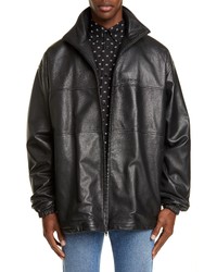 Balenciaga Oversize Lambskin Leather Track Jacket