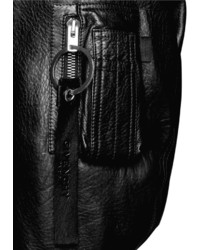 Nobrand Padded Leather Chunky Zip Bomber Jacket