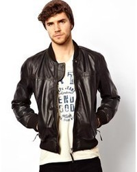 Pepe Jeans Pepe Leather Bomber Jacket Beat Slim Fit