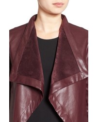 BB Dakota Peppin Drape Front Faux Leather Jacket