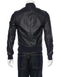 DSQUARED2 Perforated Leather Bomber Jacket