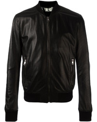 Dolce & Gabbana Perforated Leather Bomber Jacket