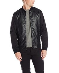 Perry Ellis Faux Leather And Nylon Bomber