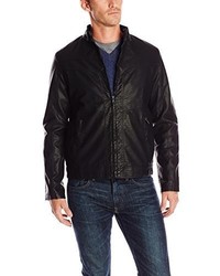 Perry Ellis Faux Leather Textured Motorcycle Jacket