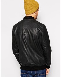 Selected Premium Leather Bomber Jacket