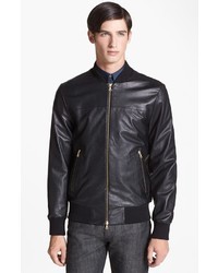 Paul Smith Ps Leather Bomber Jacket