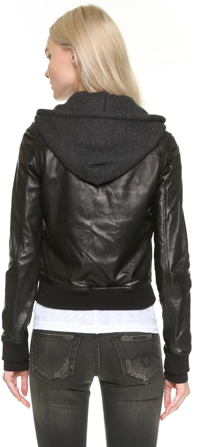 R 13 R13 Hooded Leather Flight Jacket 1 395 shopbop