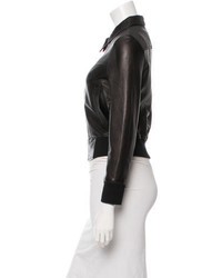 R 13 R13 Leather Bomber Jacket