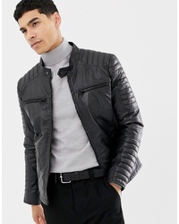 Barney's Originals Real Leather Quilted 4 Pocket Jacket