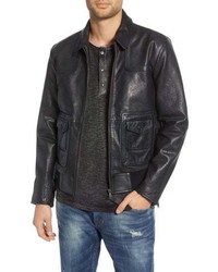 John Varvatos Star USA Regular Fit Leather Jacket