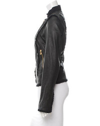 Dolce & Gabbana Ruffle Leather Jacket
