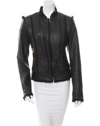 Dolce & Gabbana Ruffle Leather Jacket