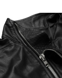 Rick Owens Slim Fit Leather Bomber Jacket