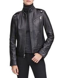Marc New York Stand Collar Leather Moto Jacket