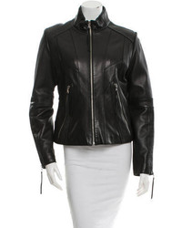 Andrew Marc Standing Collar Leather Jacket