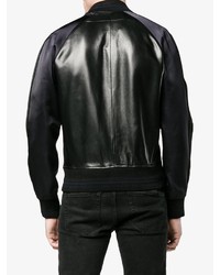 Givenchy Star Logo Leather And Silk Bomber Jacket