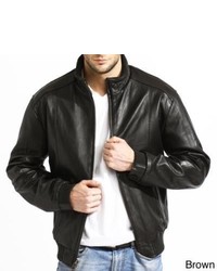 TANNERS AVENUE Lambskin Leather Bomber Jacket