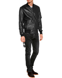 Giorgio Brato Textured Leather Bomber Jacket