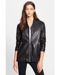 Veda Theo Oversize Leather Bomber Jacket