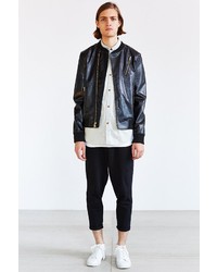 Urban Outfitters Your Neighbors Mino Faux Leather Bomber Jacket