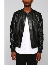 Urban Outfitters Your Neighbors Mino Faux Leather Bomber Jacket